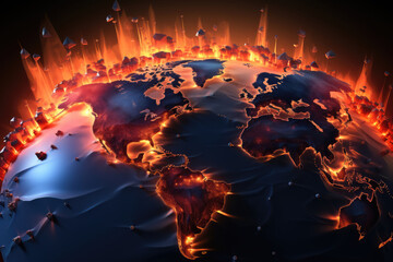 Global warming , Climate change, Hot climate, The globe is on fire
