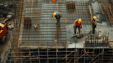 Construction site workers.