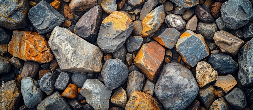 Aufkleber dry round reeble stones creating a rocky, stony texture on an abstract background.