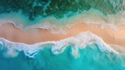 Foto auf Acrylglas Zanzibar Aerial view of the sandy beach of Indian Ocean Summer holiday in Zanzibar, Africa