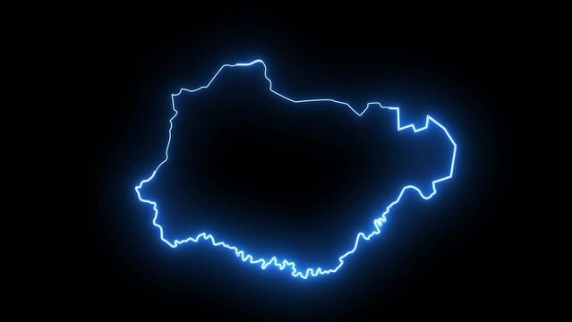 animated map of San Jose in the philippines with a glowing neon effect
