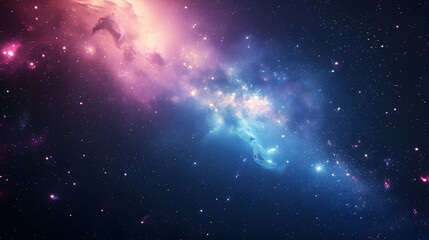 Fototapeta na wymiar galaxy wallpaper with pink and blue stars in the background, in the style of dreamy atmosphere