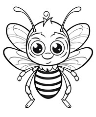 Obraz premium Bee Coloring Page, Ai generative