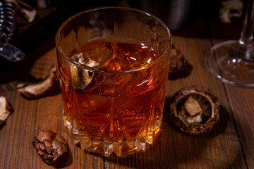 Trendy hard infused mushroom cocktail