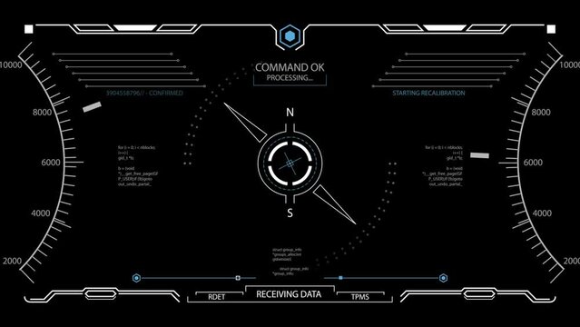 Hud Target pack 2d HUD (heads up display) design animation, futuristic loading pending screen interface, gaming or drone footage overlay in 4k.