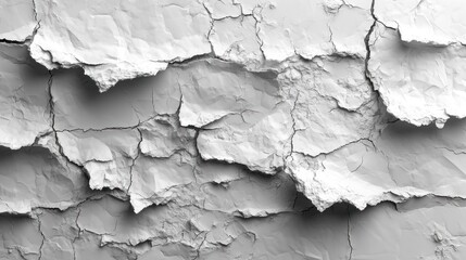 Close-Up View of a Cracked and Peeling White Paint Surface Texture