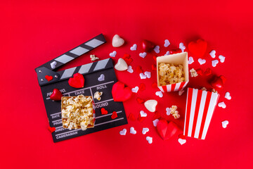 Romantic date on Valentine's Day movie marathon