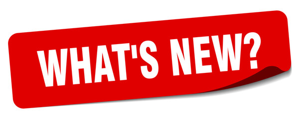 what's new? sticker. what's new? label