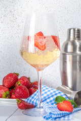 Champagne strawberry cocktail