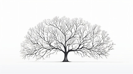 Tree outline on white background