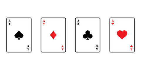 Playing cards poker icon set