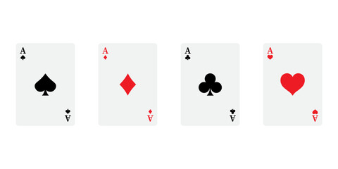 Playing cards poker icon set
