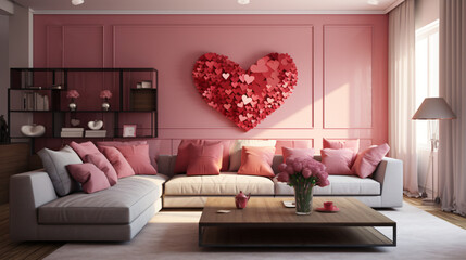 Valentine themed living room