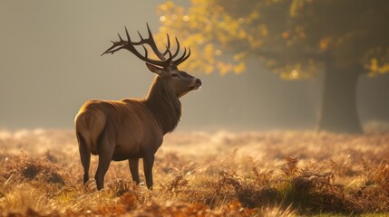 Red Deer in morning Sun