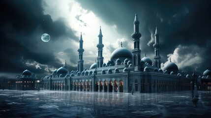 Beautiful mosque and creepy weather Ramadan Kareem