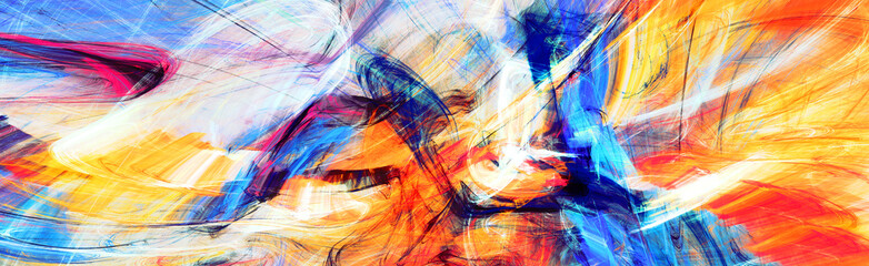 Abstract bright multicolor composition. Modern dynamic background. Fractal artwork for creative graphic design