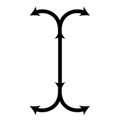 curved arrow, crossroads