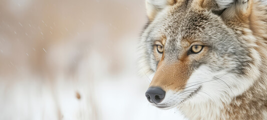 Fototapeta premium Wild coyotes standing in prairie grass in nature found throughout North America. They're known for their distinctive yipping and howling sounds