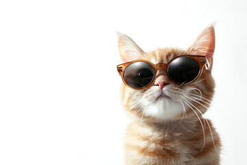 A playful cartoon cat, complete with sunglasses