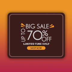70%off,Special offer banner design, promotion, discount, shopping limited in time,vector illustration.
