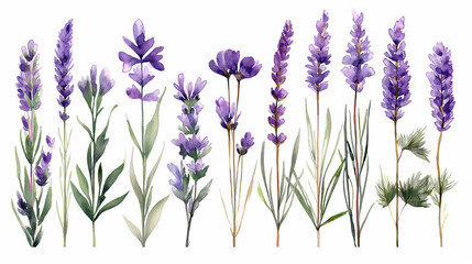 Naklejka premium A Variety of Lavender Flowers