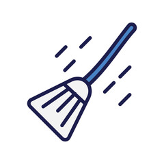 Flying Broom  icon with white background vector stock illustration
