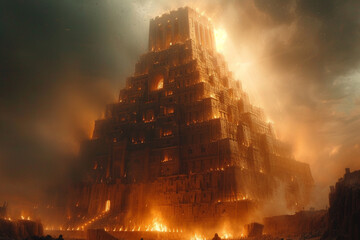 illustration of the Tower of Babel from the Old Testament, Bible - 725414820