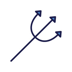 Trident icon with white background vector stock illustration