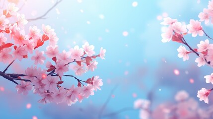 Spring flowers background with bokeh effect. Beautiful nature scene.