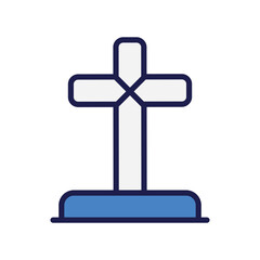 Cross icon with white background vector stock illustration