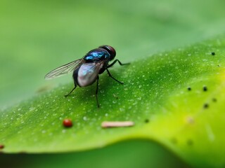Naklejka premium insect, fly, macro, nature, bug, animal, closeup, cicada, isolated, wildlife, wing, wings, close-up, leaf, detail, green, moth, small, white, brown, bee, summer, wasp, eye, eyes