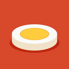 Boiled egg vector. wallpaper. symbol. logo design. Egg on Red background.