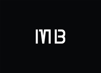 MB Letters Logo Design Slim. Creative White Letter Concept Illustration.