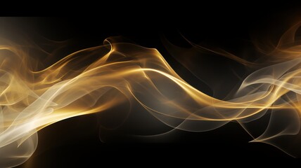 Abstract silver and gold  smoke on black background. cloud, a soft Smoke cloudy wave texture background.	