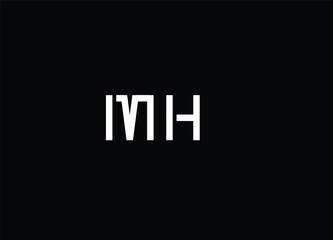 MI Letters Logo Design Slim. Creative White Letter Concept Illustration.