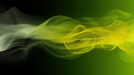 Abstract green and yellow smoke on black  background. cloud, a soft Smoke cloudy wave texture background.	