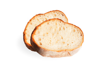 Sliced Sourdough Bread isolated on white background, homemade bakery concept