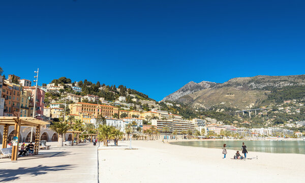 Plage des Sablettes, Menton, Cote D'Azur, France