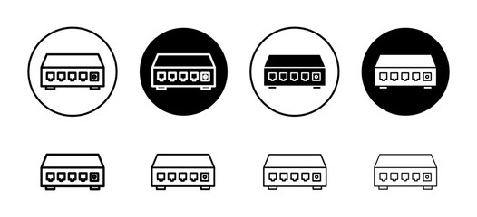 Network switch vector icon set collection. Network switch Outline flat Icon. - obrazy, fototapety, plakaty