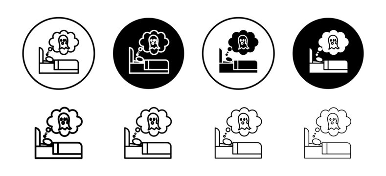 Nightmare vector icon set collection. Nightmare Outline flat Icon.