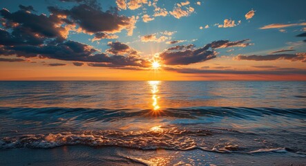 Fototapeta premium Beautiful Sunset Over Lake Superior