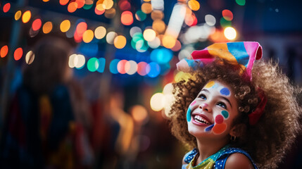 kids celebrating Carnival together at yellow background. Two children celebrating carnival in brazil