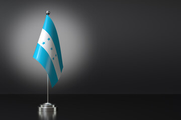 Small National Flag of the Republic of Honduras on a Black Background. 3d Rendering