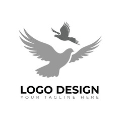 Dove logo design. Bird logo template. Dove vector icon.