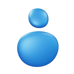 Profile icon 3d blue sphere isolated on white