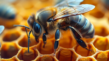 inside of a beehive  point view of a bee