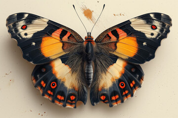 A Stunning Close-up Photograph of a Painted Lady Butterfly with Vibrant Colors and Intricate Details
