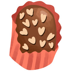 Valentine chocolate fudge dessert, sweet illustration