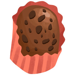 Valentine chocolate fudge dessert, sweet illustration