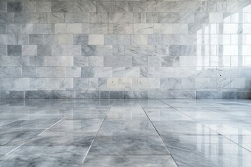 Fototapeta premium a marble tile floor and a wall